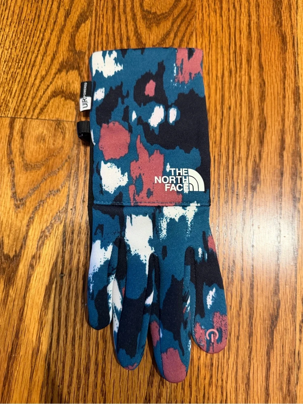 The North Face Teal, Pink and White Patterned Touchscreen ETip Gloves